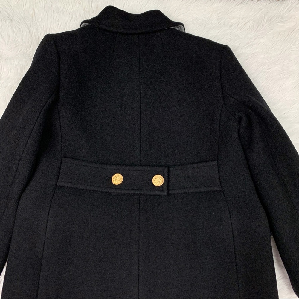 J Crew Petite Warwick topcoat in Italian stadium-cloth wool blend in black - Picture 9 of 16